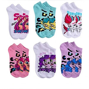Girls 6 Pair My Little Pony No Show Sicks, Size Small
